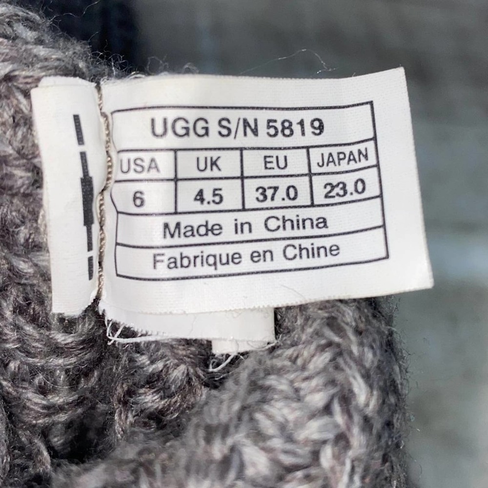 UGG Australia Womens Gray S/N 5819 Mid Calf Knitted Winter Boots Size US 6 - Picture 4 of 11